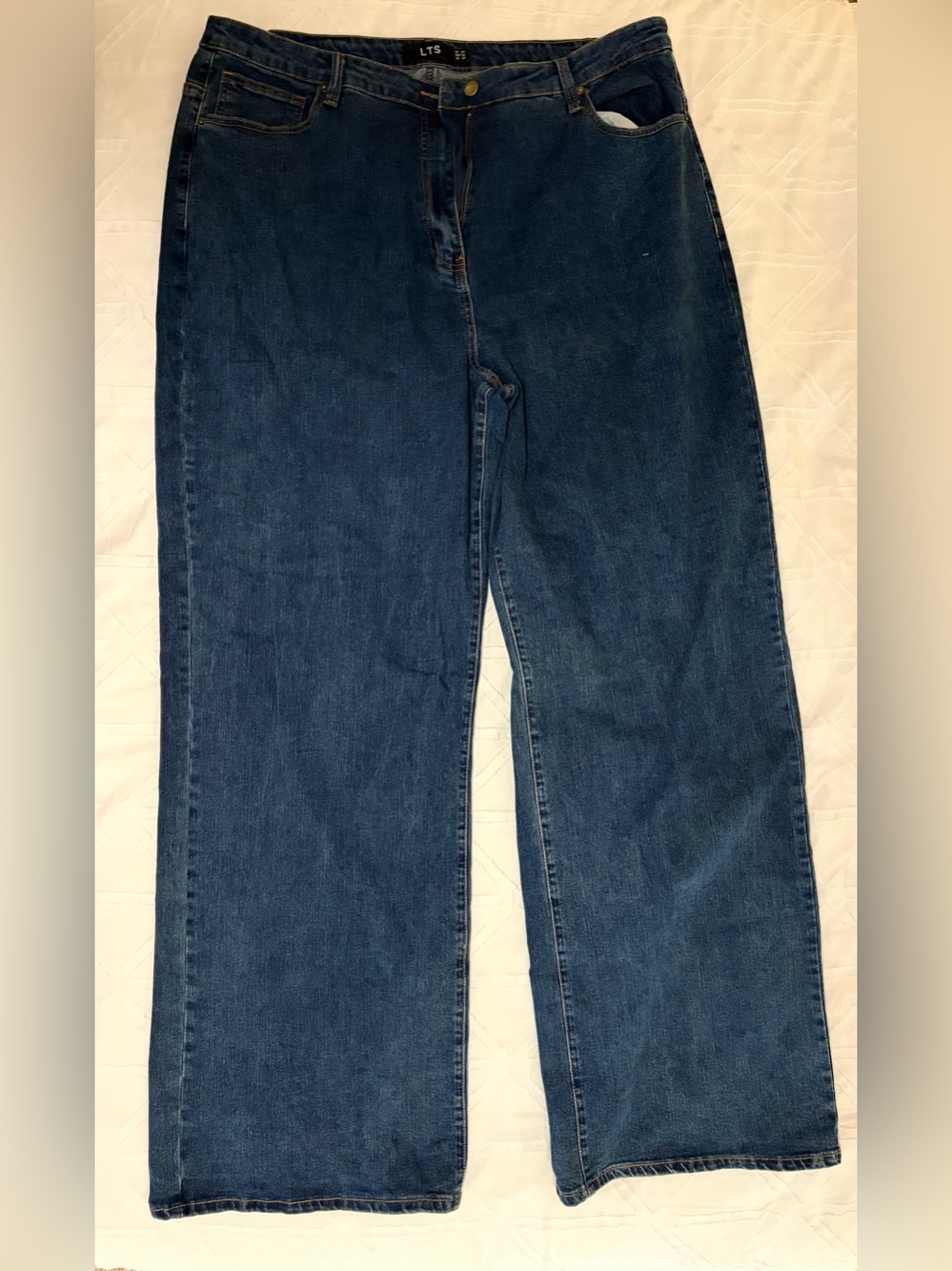 long tall sally Women's Dark Blue Wide-Leg Jeans